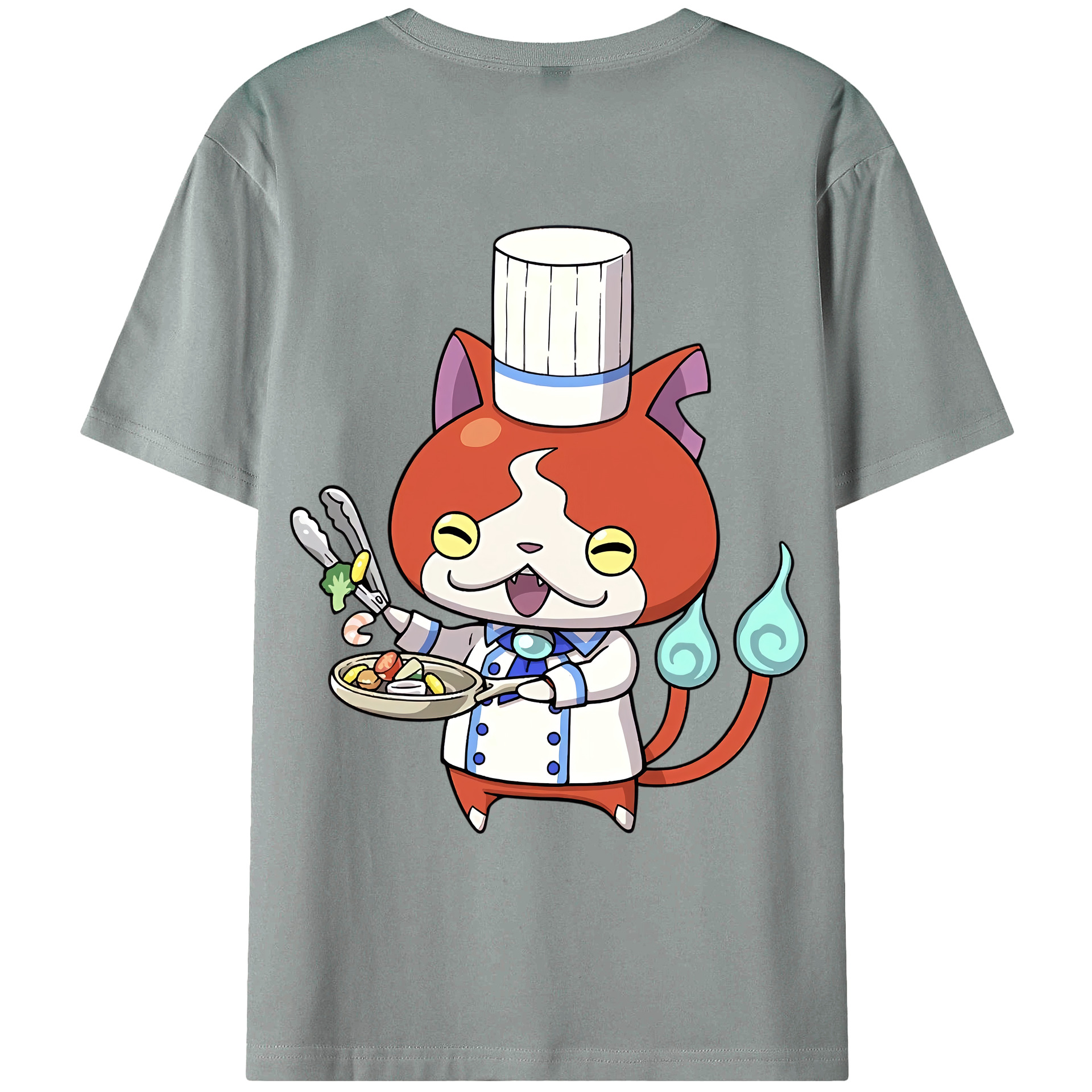 （画像用） 妖怪ウォッチ Yo-kai Watch 綿100％ メンズ半袖Tシャツ（バックプリント） 通気性